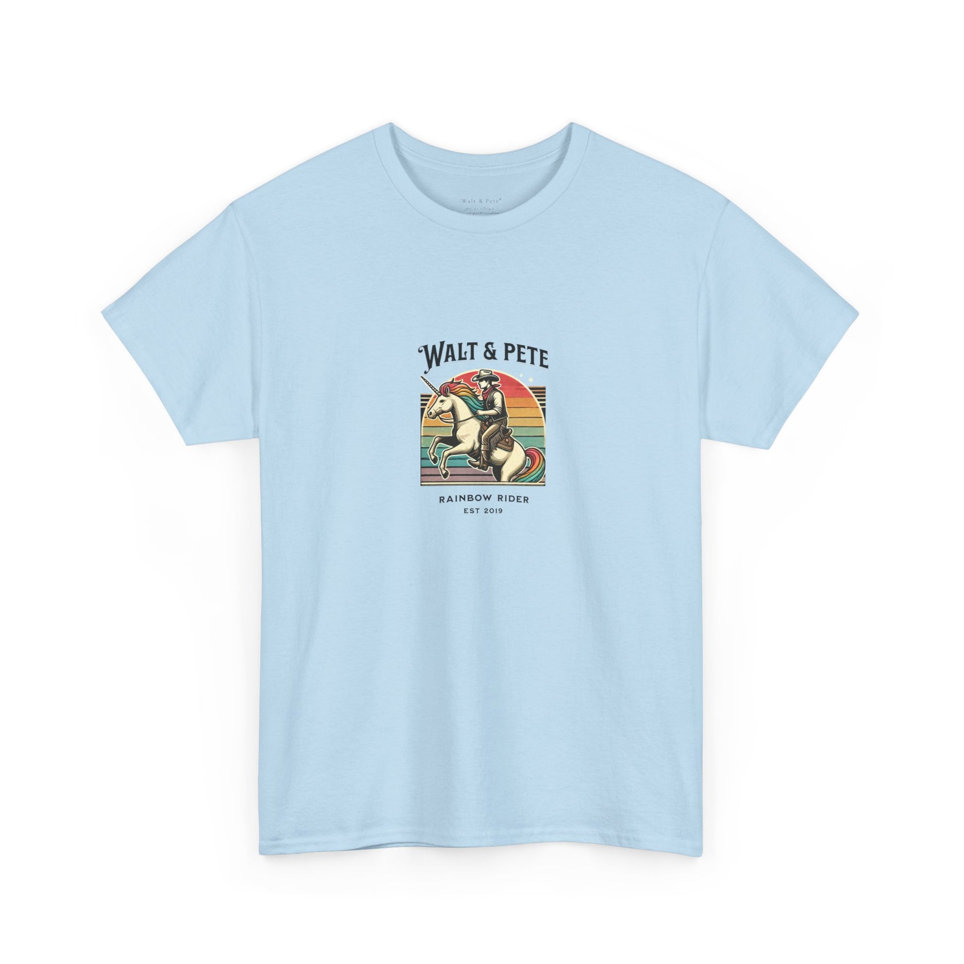 Rainbow Rider | Pride T-Shirt Walt & Pete Pride Western Unicorn Cowboy Fun Queer LGBTQ Rodeo