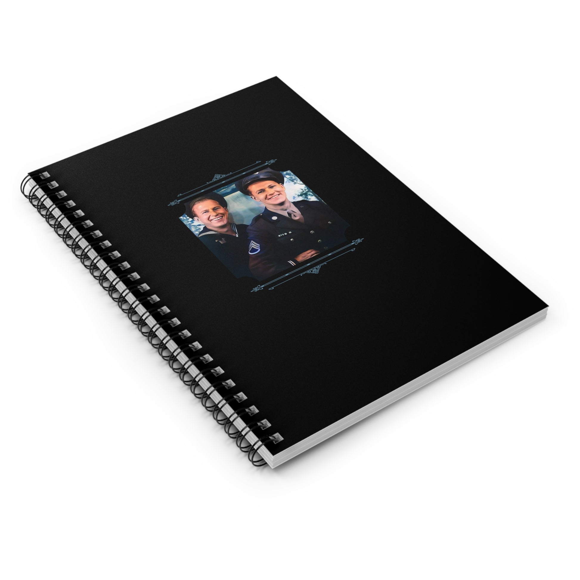 vintage gay military photo, WWII lgbtq journal, gay couple spiral notebook, army navy pride stationery
