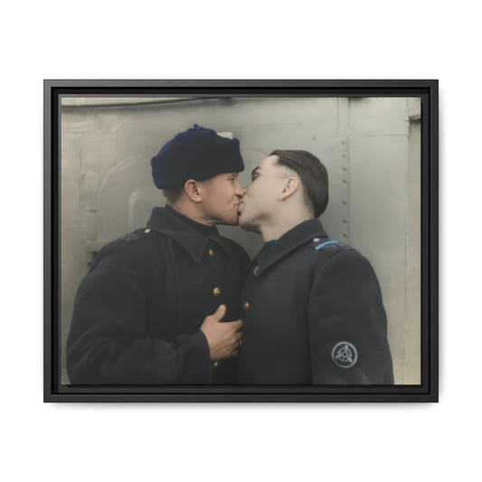 Vintage maritime photograph reproduced as framed canvas wall art