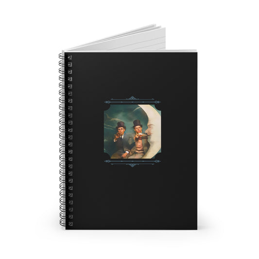 vintage carnival photo, man in the moon portrait, lgbtq pride notebook, retro photo stationery