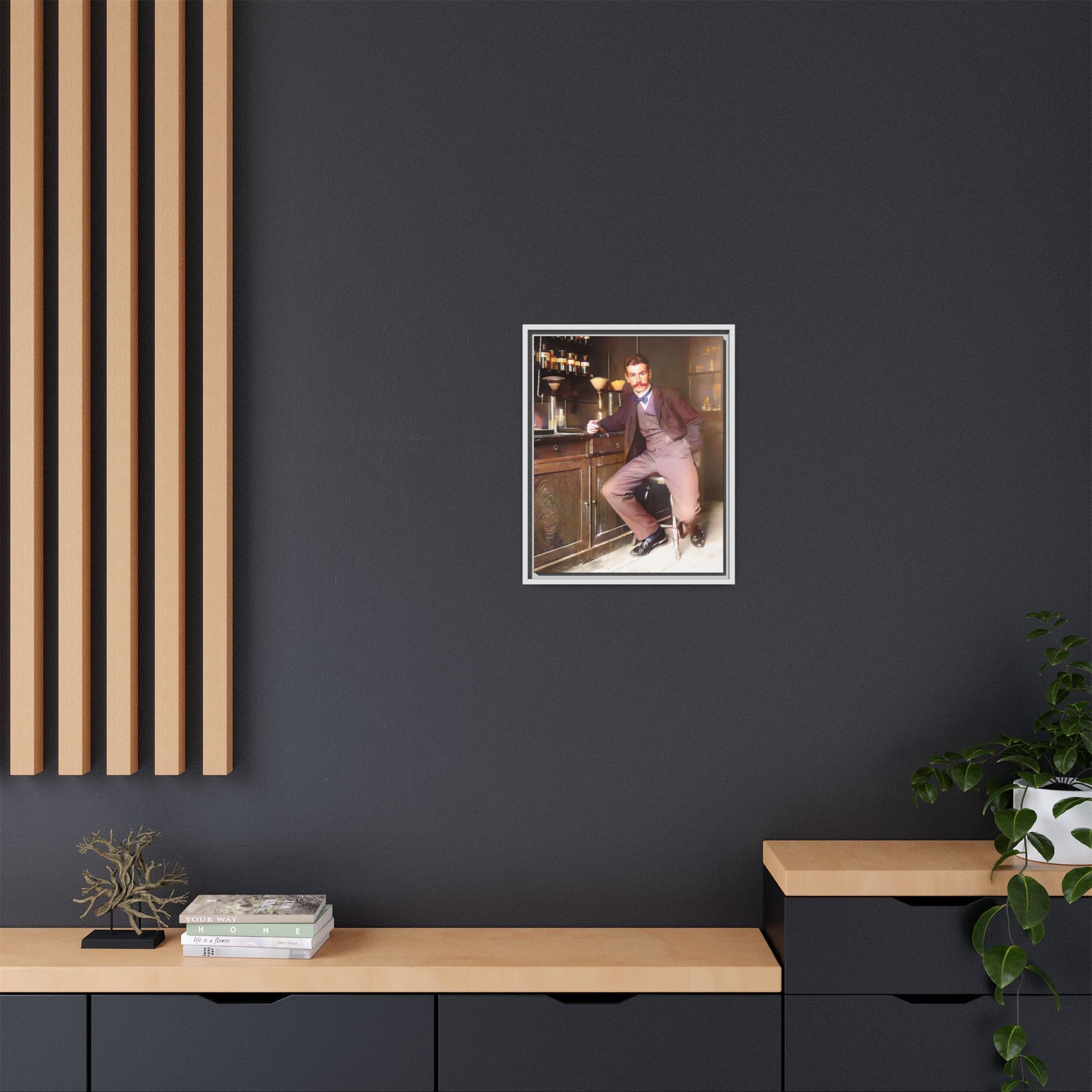 A restored vintage portrait of Dr. Kinnaird in Princeton, NJ. This framed matte canvas captures 19th-century academic excellence, intellect, and scientific history.