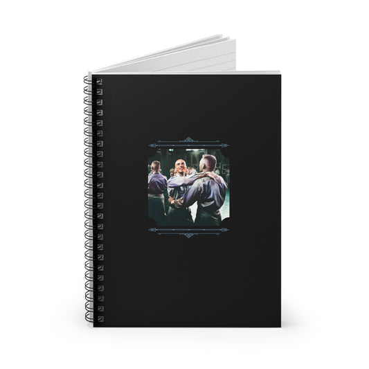 vintage gay soldiers, WWII USO dance photo, retro pride notebook, lgbtq military love