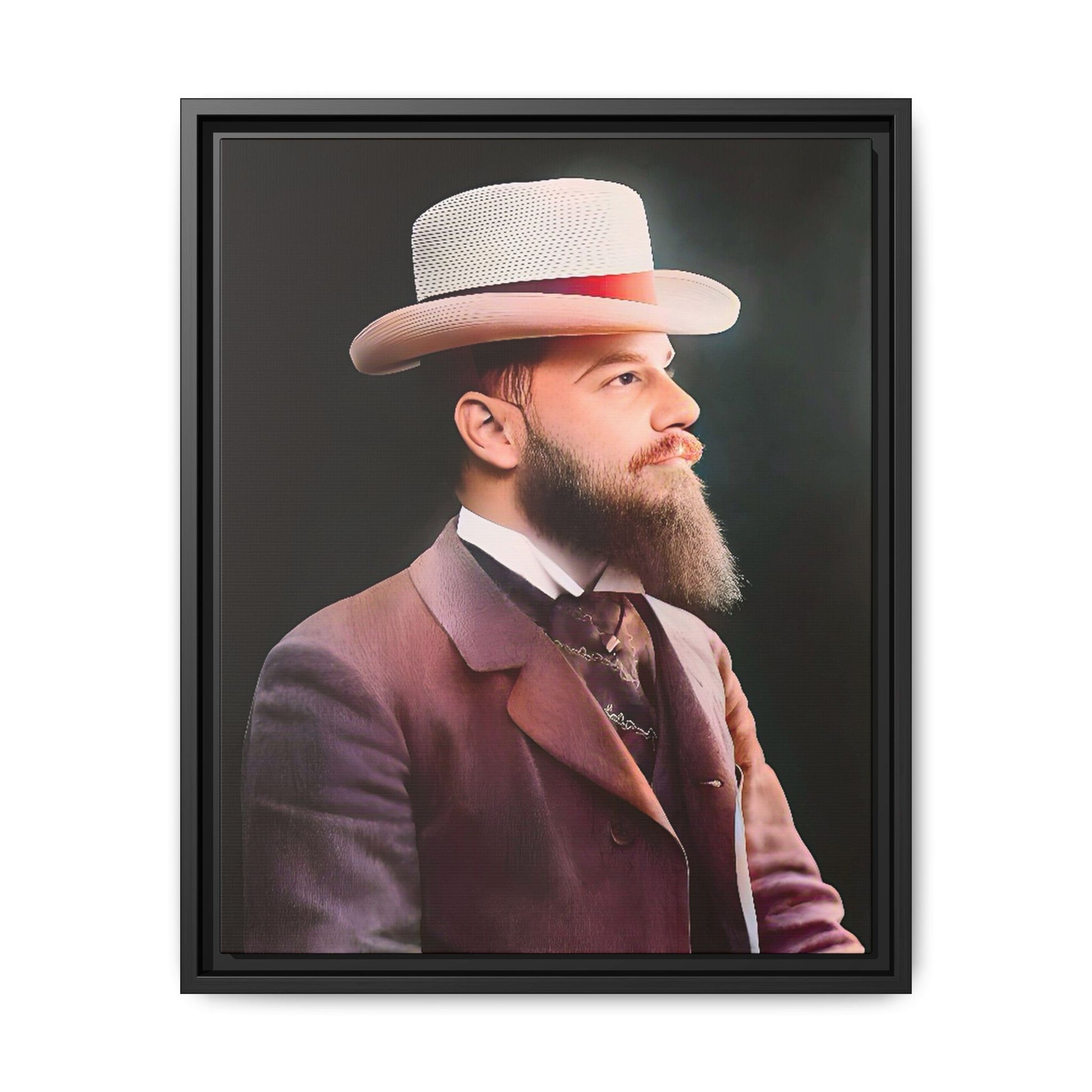 A restored Belle Époque portrait of Jean-Etienne from Le Marais, Paris. This framed matte canvas print captures the sophistication, elegance, and charm of vintage Parisian culture, making it a timeless addition to any home or gallery space.
