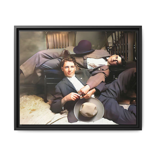 A vintage portrait of Victor & Benjamin in Madison, Wisconsin. This framed matte canvas captures LGBTQ+ history, love, and deep connection, making it a meaningful and timeless addition to any collection or home decor. Gay Couple
