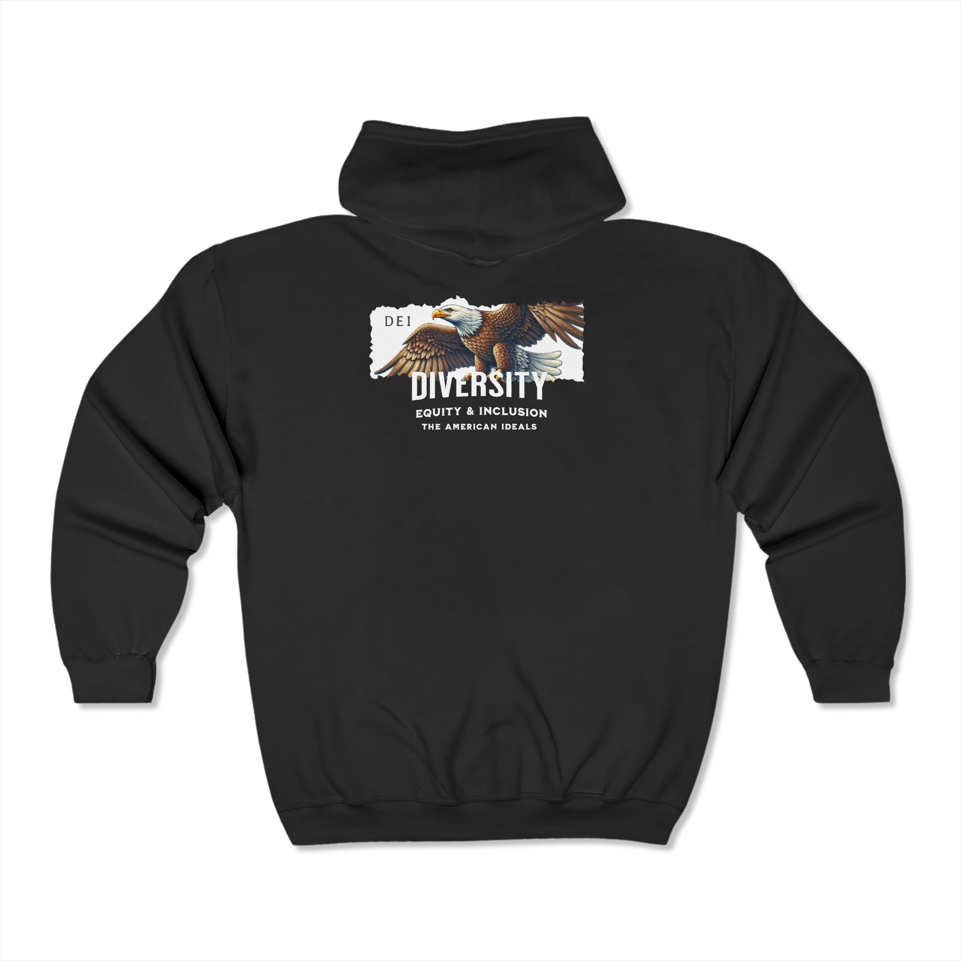 DEI | Support Diversity, Equity & Inclusion - The American Ideals | Pride Hoodie Full Zip Patriotic LGBTQ Pride Patriot