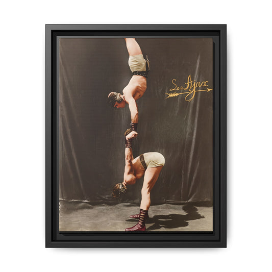 Les Ajax hand-to-hand vertical balance vintage sports photograph