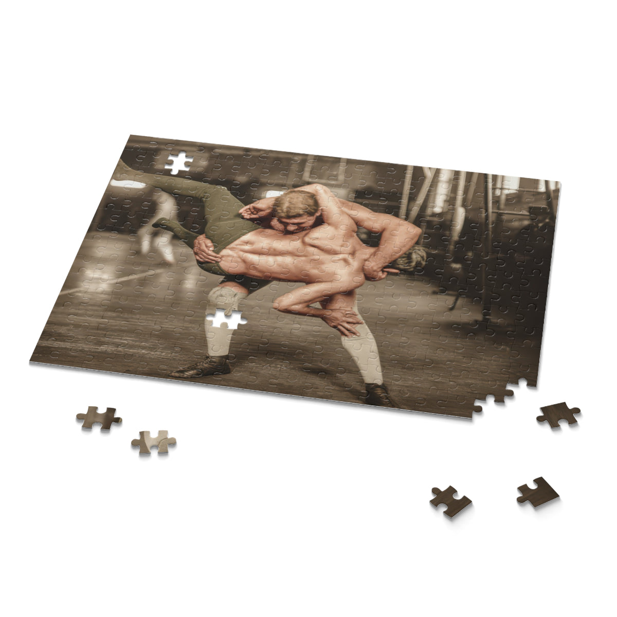 LGBTQ+ Heritage Jigsaw Puzzle — Wrestlers in a Lifting Hold | athlétisme 006