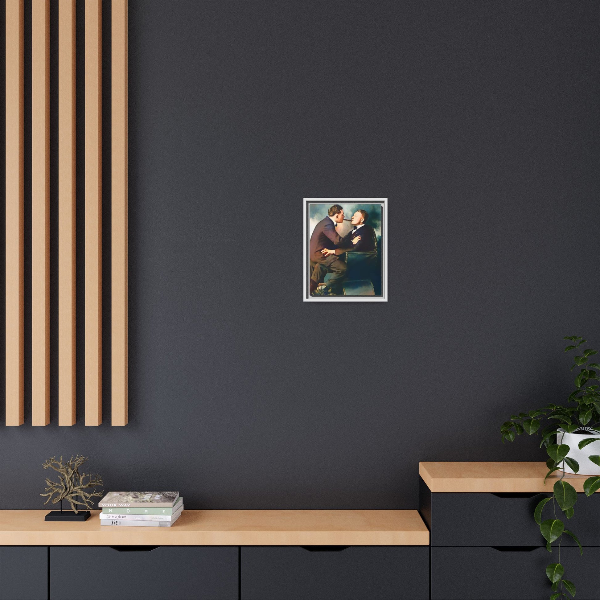 A restored vintage bohemian portrait of Argento & Lucius in Portland, Oregon. This framed matte canvas honors LGBTQ+ history, intimacy, and artistic freedom. Gay Couple