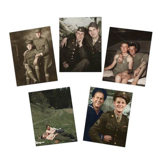 paire Collection – Vintage Military Portrait Greeting Cards (5-Pack) | Ephemera of Us