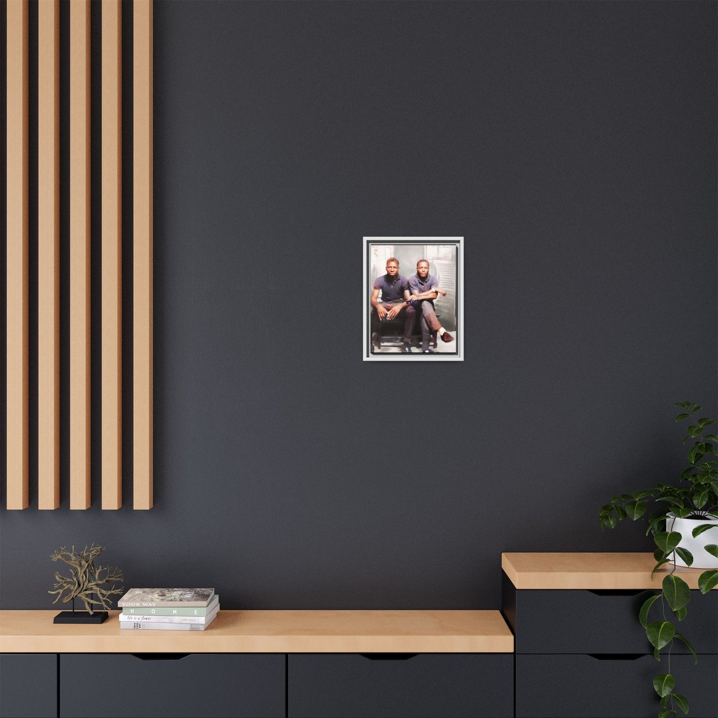 Vintage LGBTQ+ love portrait of Raymond & Paul in Brooklyn, NY. A tribute to African American queer history, now available as a museum-quality matte canvas print. A powerful statement piece celebrating love, identity, and resilience. Gay Couple
