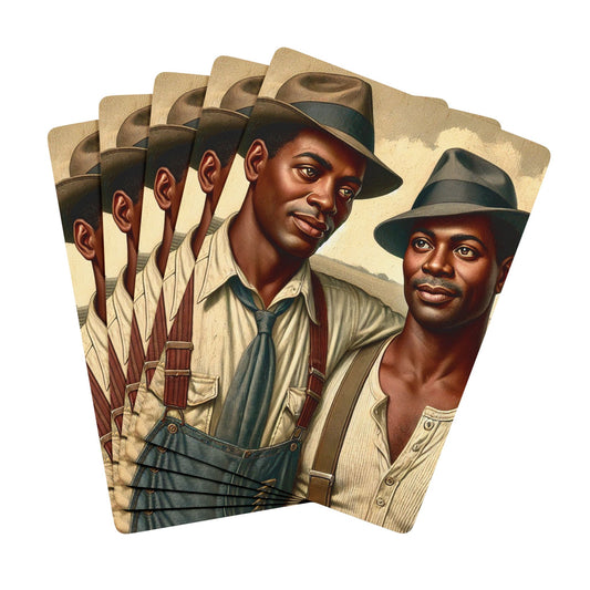 Missing Grant Series Poker Cards featuring an African American couple in a vintage Americana setting, honoring Black queer love.