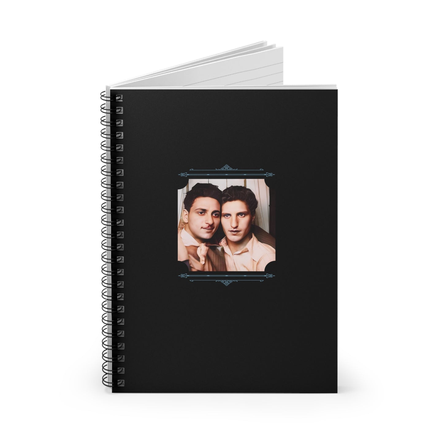 gay couple photo booth, vintage pride notebook, queer spiral journal, LGBTQ+ historic photo