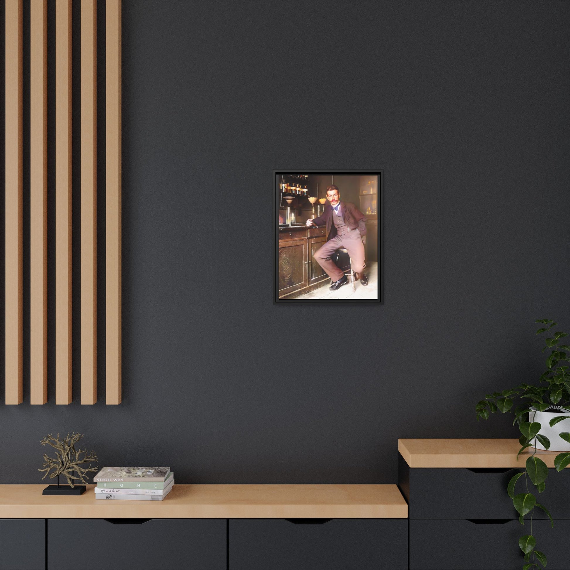A restored vintage portrait of Dr. Kinnaird in Princeton, NJ. This framed matte canvas captures 19th-century academic excellence, intellect, and scientific history.