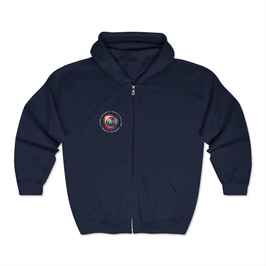 DEI | Support Diversity, Equity & Inclusion - The American Ideals | Pride Hoodie Full Zip Patriotic LGBTQ Pride Patriot