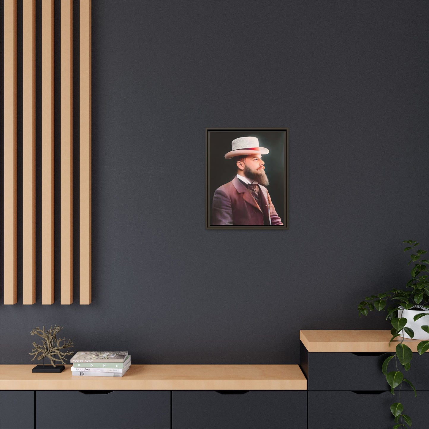 A restored Belle Époque portrait of Jean-Etienne from Le Marais, Paris. This framed matte canvas print captures the sophistication, elegance, and charm of vintage Parisian culture, making it a timeless addition to any home or gallery space.