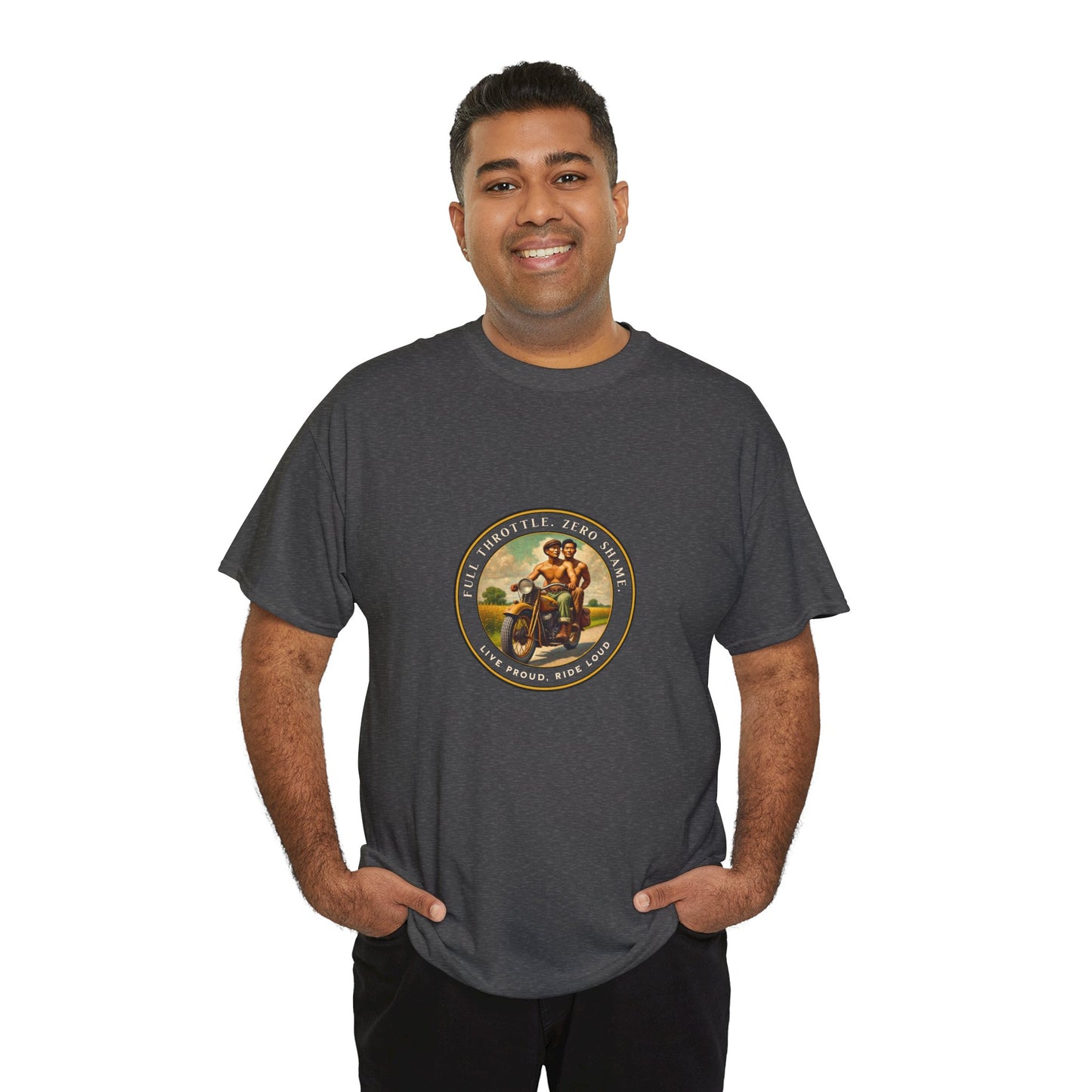 “Full Throttle. Zero Shame.” 02 | Motorcycle Pride T-Shirt