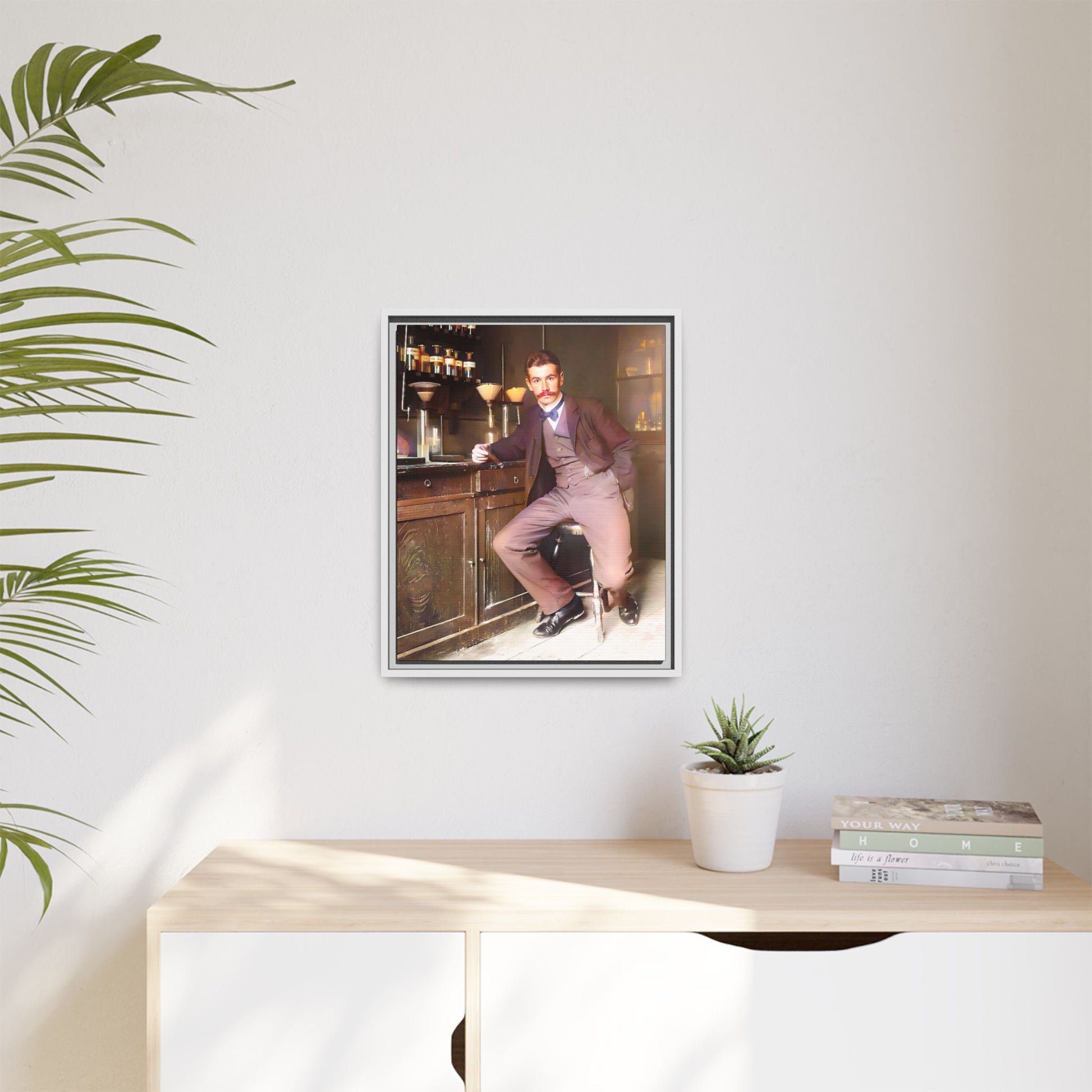 A restored vintage portrait of Dr. Kinnaird in Princeton, NJ. This framed matte canvas captures 19th-century academic excellence, intellect, and scientific history.