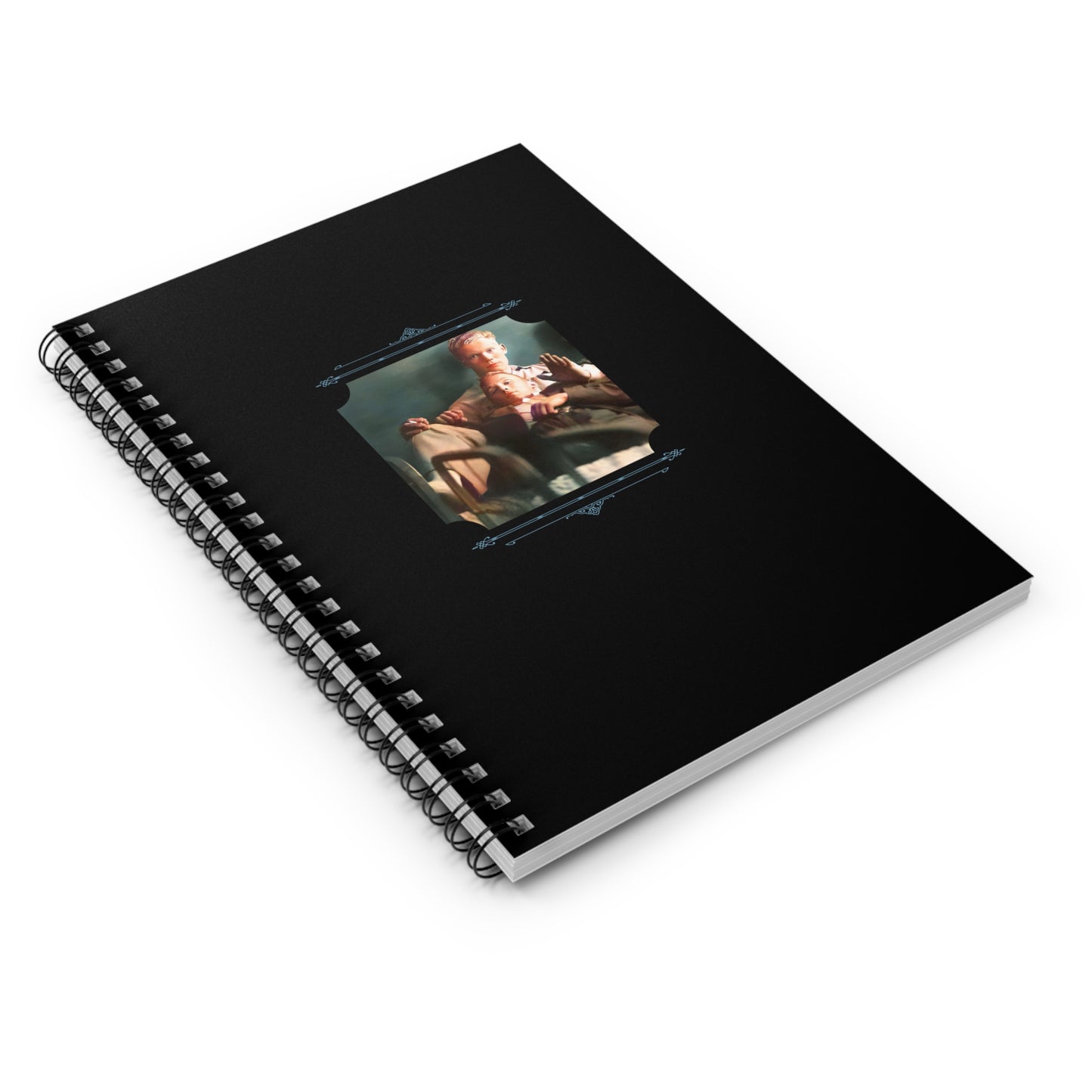 vintage gay couple, lgbtq injury photo, support and resilience notebook, queer historical image
