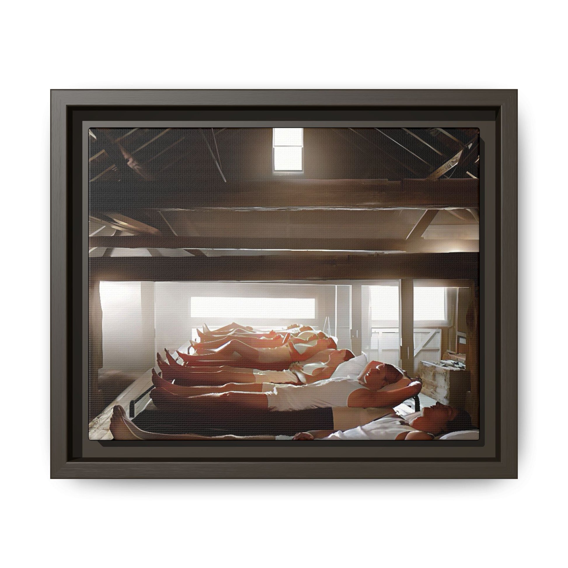 A vintage restored and colorized photo capturing young US Army recruits resting inside the barracks at Fort Leavenworth, Kansas. The restored image highlights discipline, camaraderie, and military life, making it a timeless piece of history.