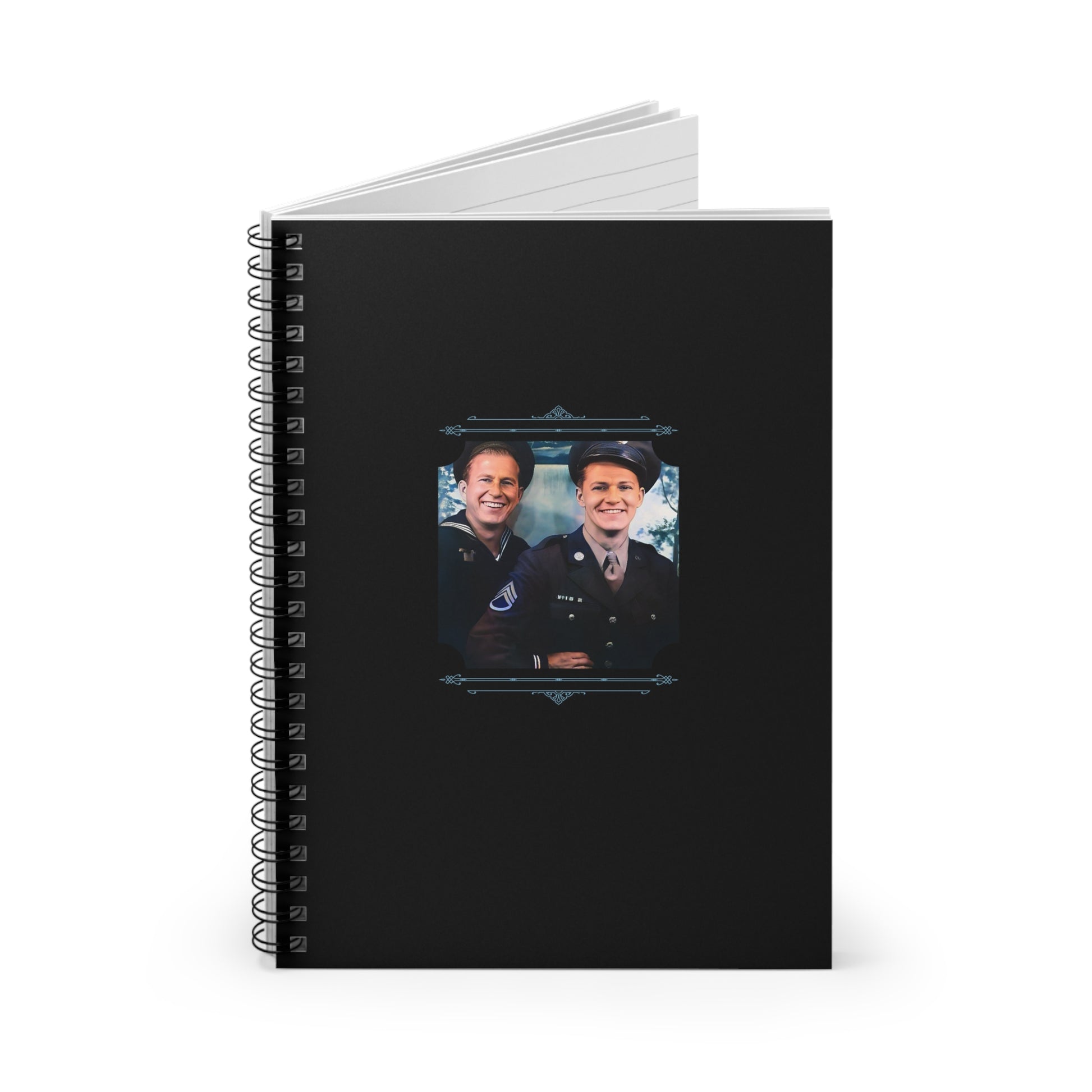 vintage gay military photo, WWII lgbtq journal, gay couple spiral notebook, army navy pride stationery