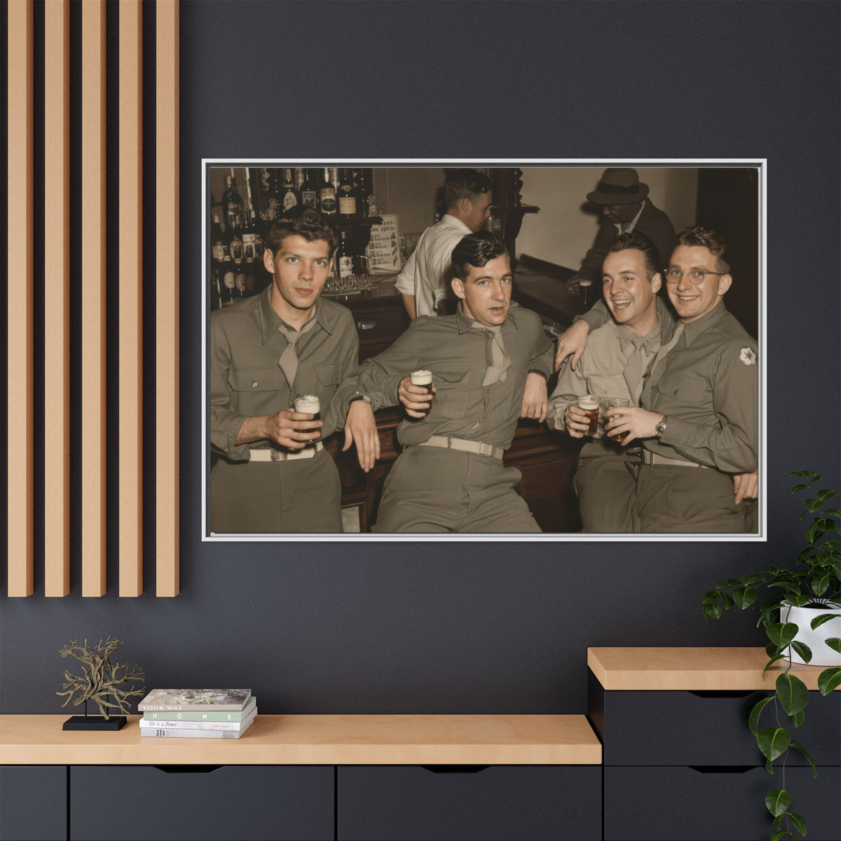 hommes 030 | Framed Vintage Photo - Matte Canvas