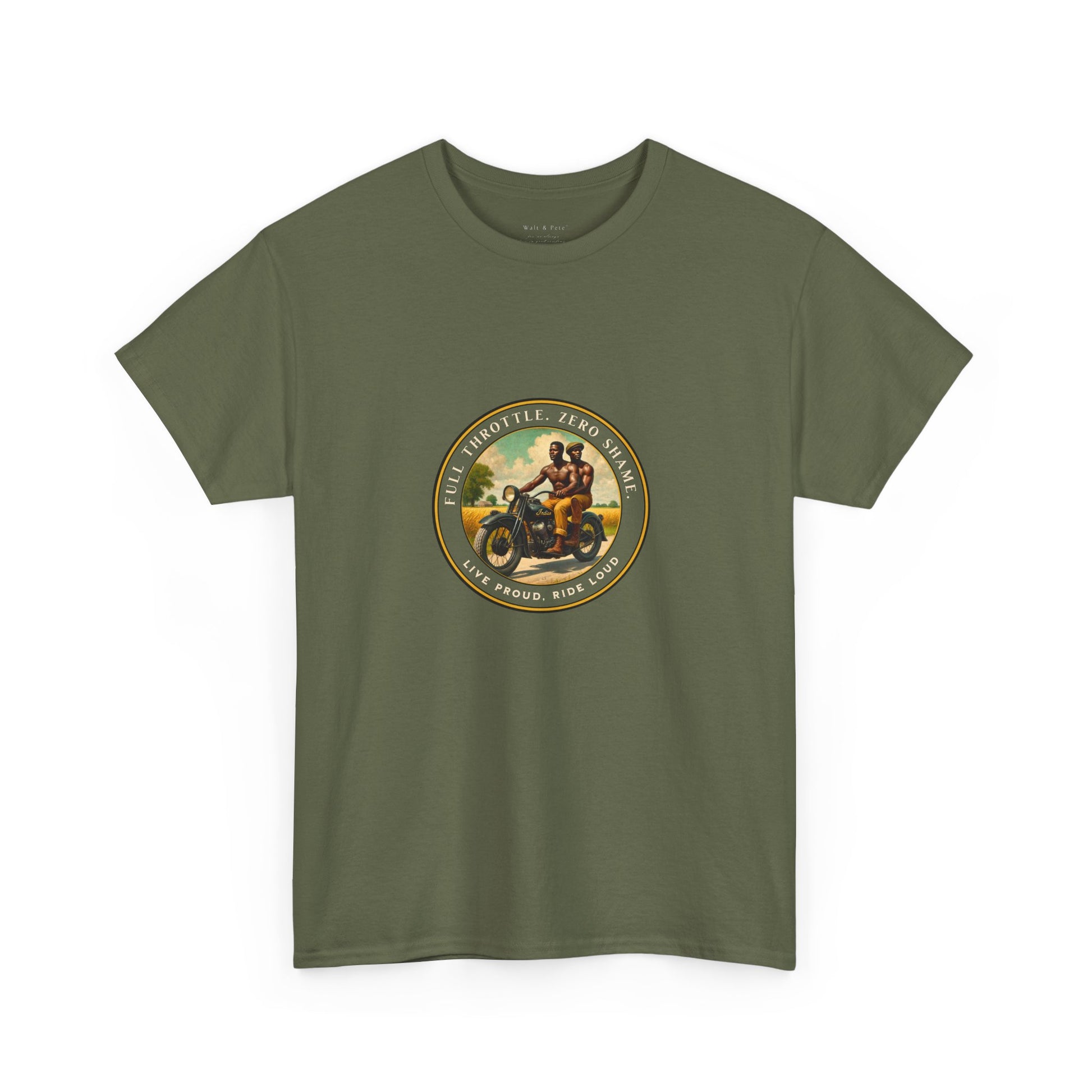 “Full Throttle. Zero Shame.” 01 | Motorcycle Pride T-Shirt