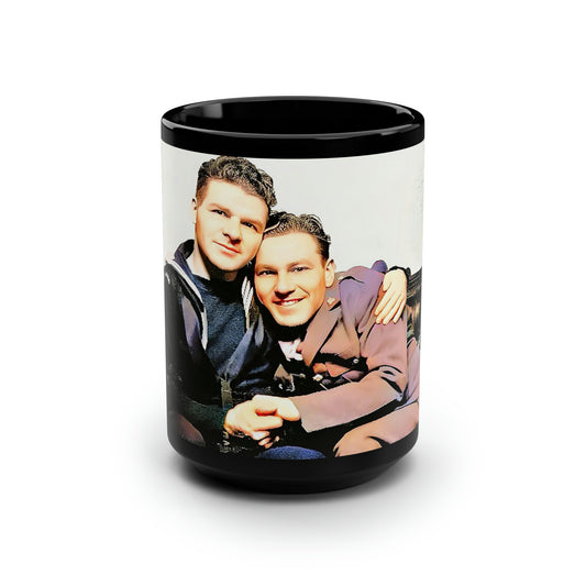 paire 087 | Black Mug, 15oz Gay Wedding Birthday Gift Present Couple Vintage Uniform Boyfriend