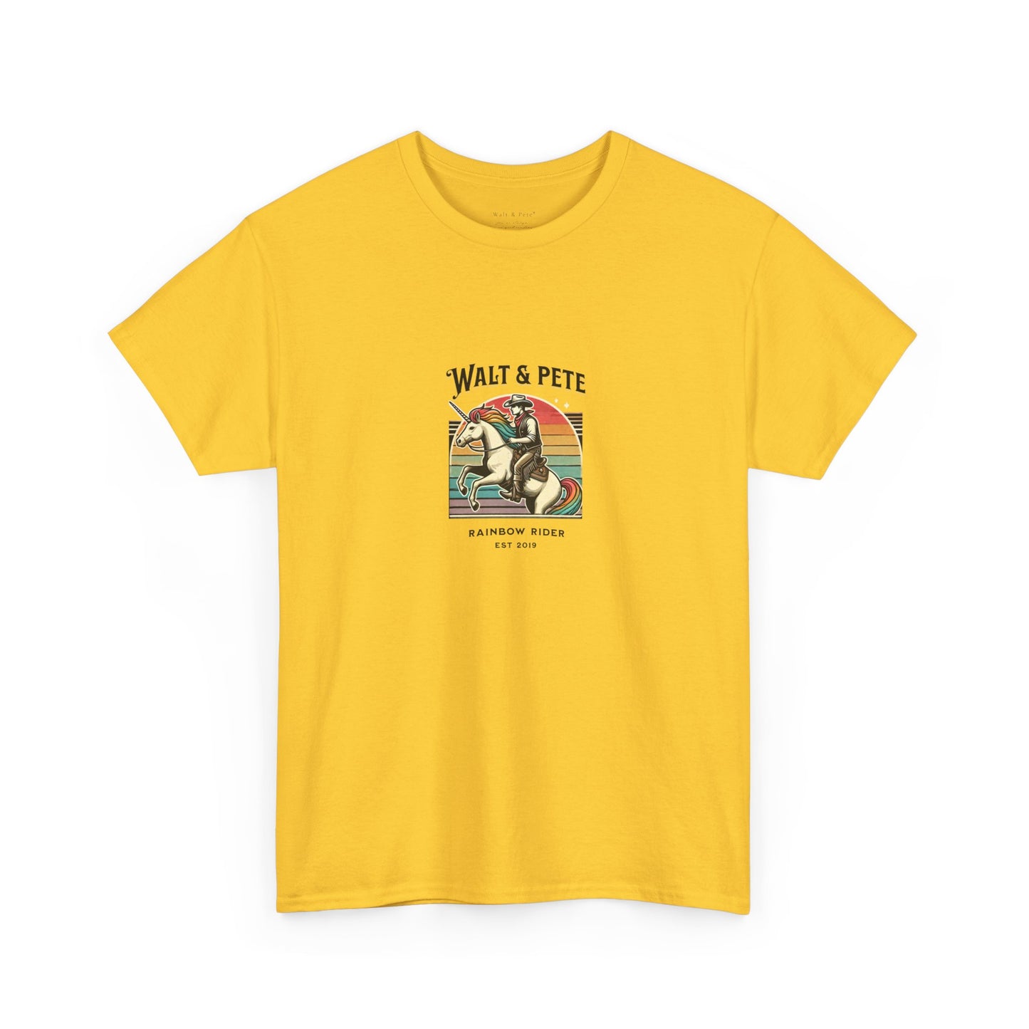 Rainbow Rider | Pride T-Shirt Walt & Pete Pride Western Unicorn Cowboy Fun Queer LGBTQ Rodeo