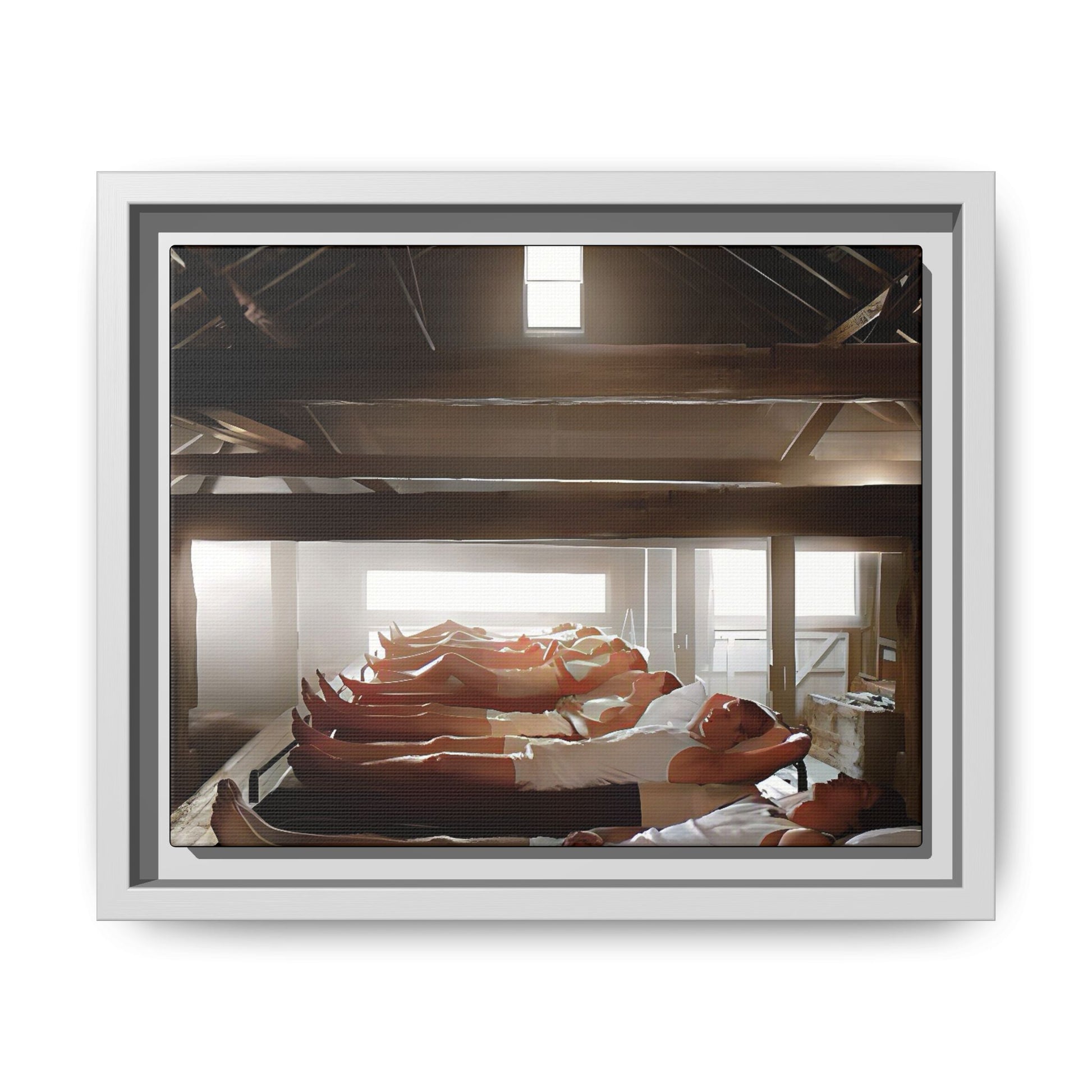A vintage restored and colorized photo capturing young US Army recruits resting inside the barracks at Fort Leavenworth, Kansas. The restored image highlights discipline, camaraderie, and military life, making it a timeless piece of history.