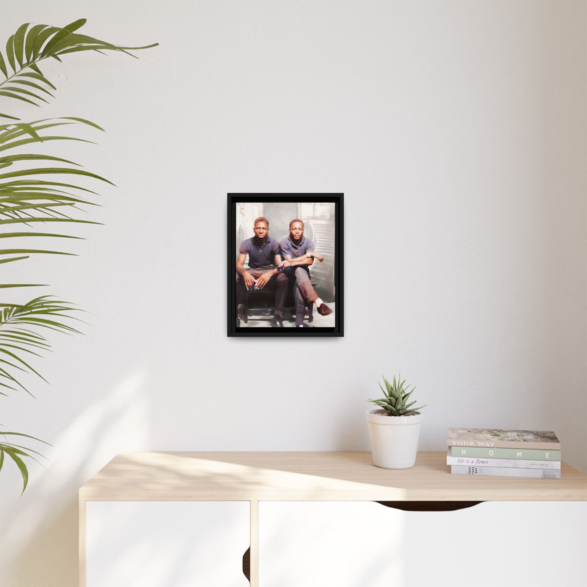 Vintage LGBTQ+ love portrait of Raymond & Paul in Brooklyn, NY. A tribute to African American queer history, now available as a museum-quality matte canvas print. A powerful statement piece celebrating love, identity, and resilience. Gay Couple