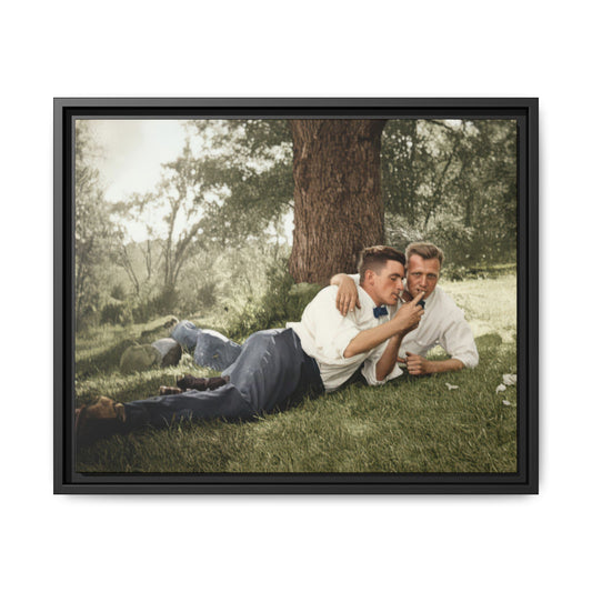 historical outdoor companion portrait canvas wall art