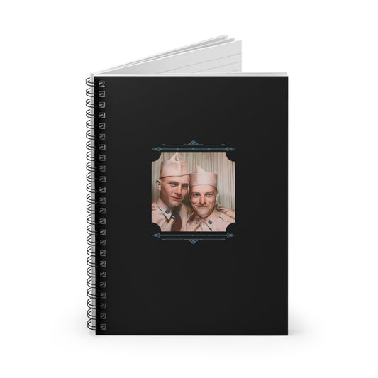vintage gay army photo, lgbtq wartime journal, wwii couple notebook, gay military stationery, pride soldiers