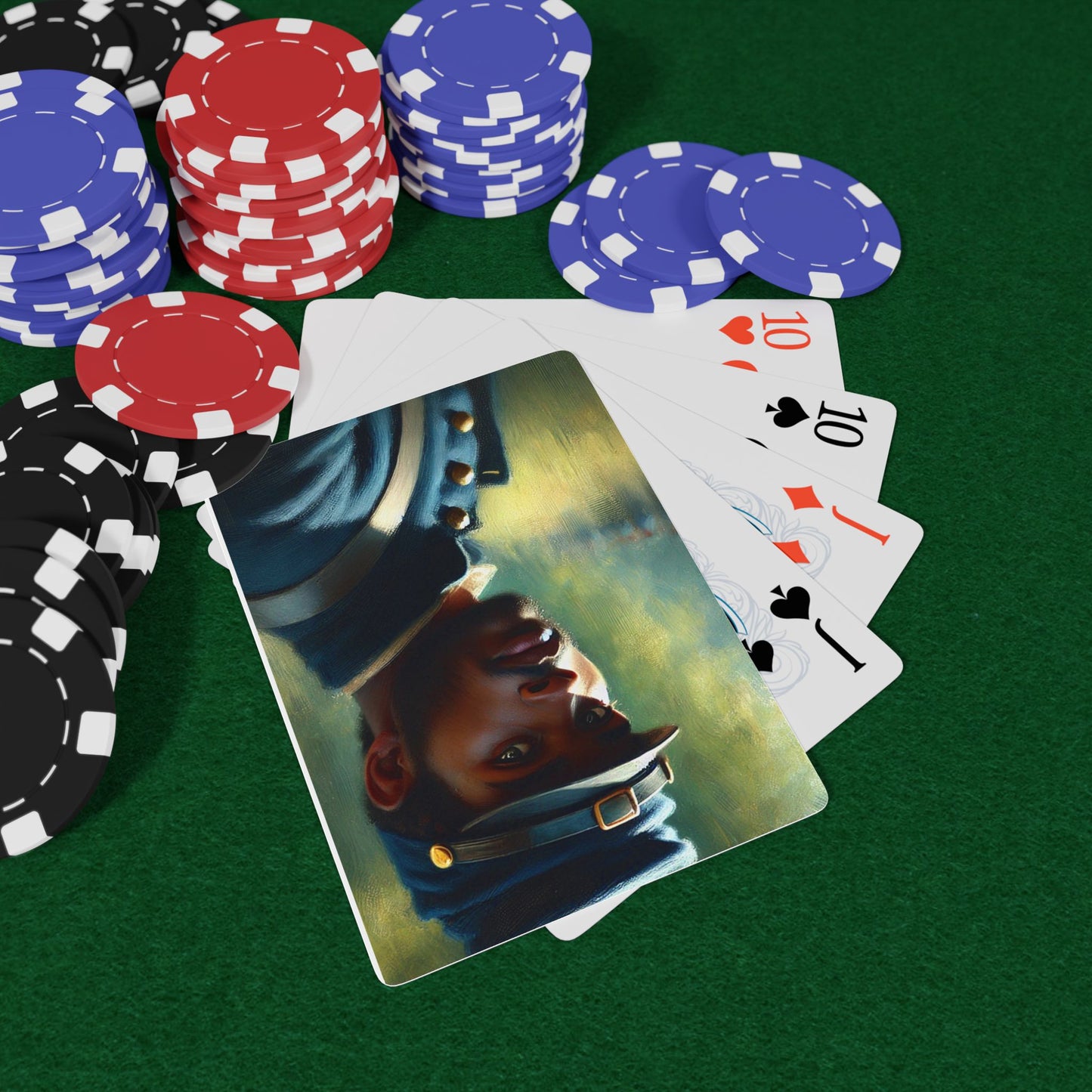 Union soldier portrait playing cards—Missing Grant Series 064, inspired by Grant Wood and Walt Whitman.