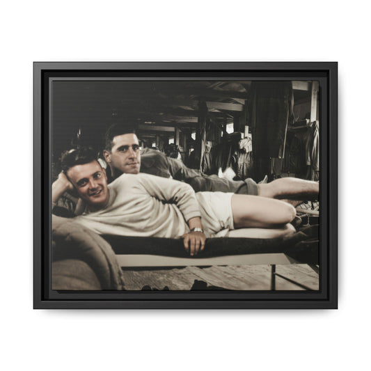 Mid twentieth century barracks portrait vintage photograph canvas wall art
