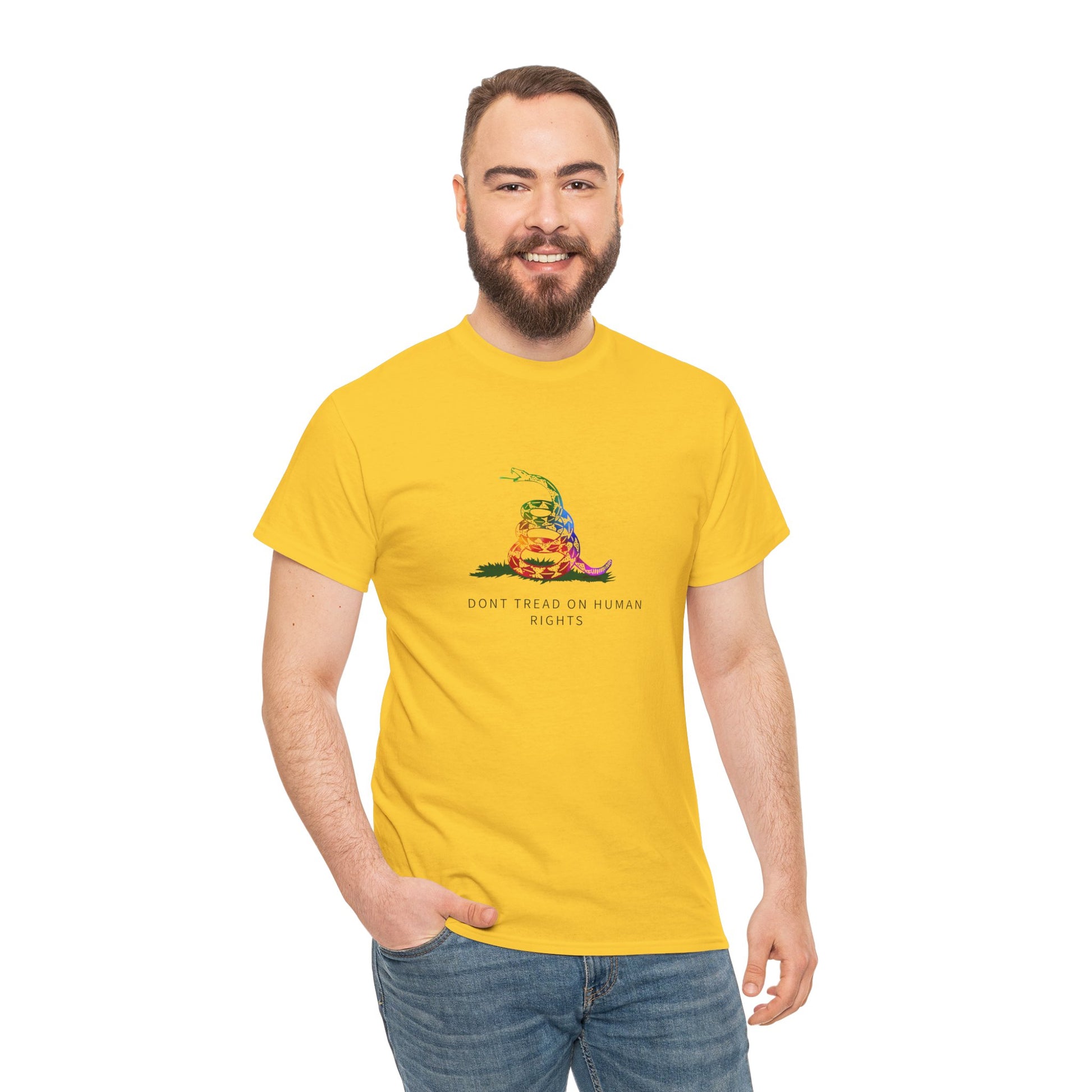 DONT TREAD Me | ON HUMAN RIGHTS | Graphic T-shirt LGBTQ Queer Gay Protest Rally Pride Gadsden flag