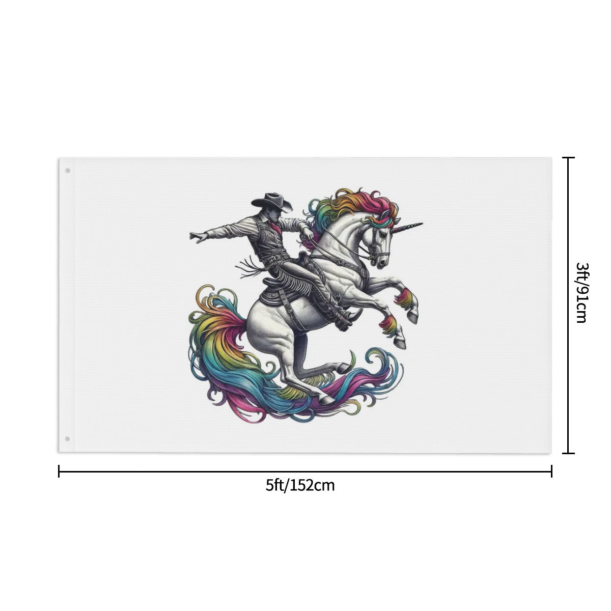 Rainbow Riders LGBTQ+ Flag | Queer Pride Unicorn & Rider