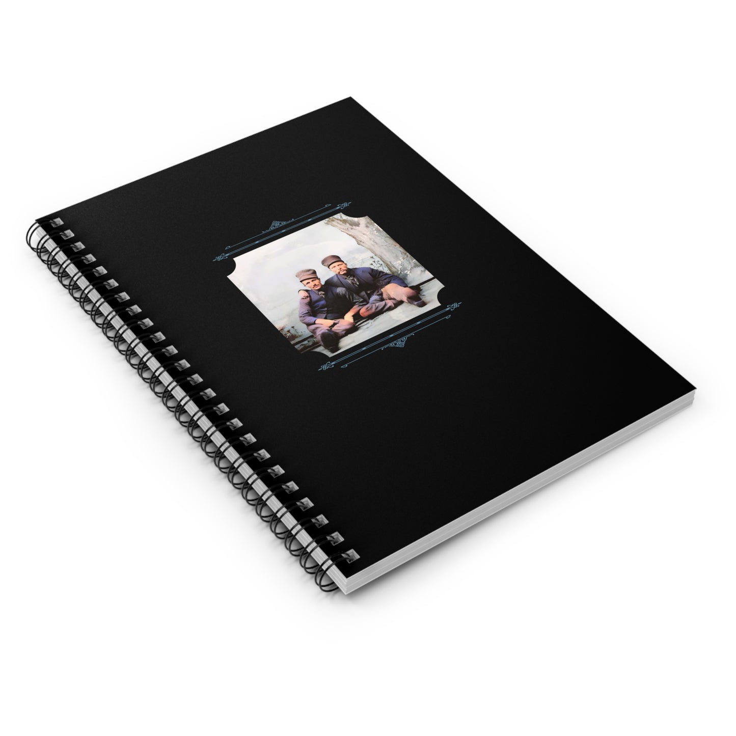 dutch gay couple notebook, lgbtq vintage photo, retro studio portrait journal, walt and pete