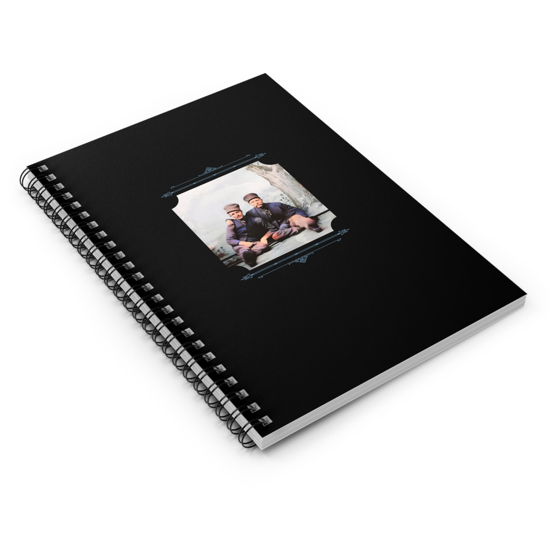 dutch gay couple notebook, lgbtq vintage photo, retro studio portrait journal, walt and pete