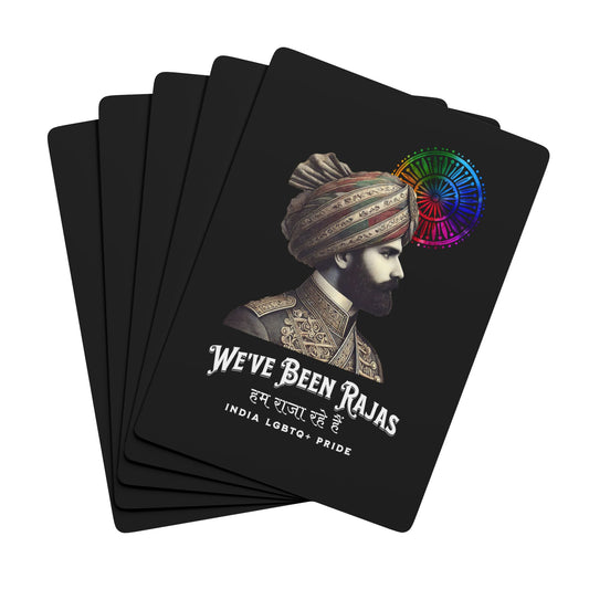 India LGBTQ+ Pride Poker Cards featuring a regal Raja with a rainbow Ashoka Chakra, honoring India’s queer royal legacy.