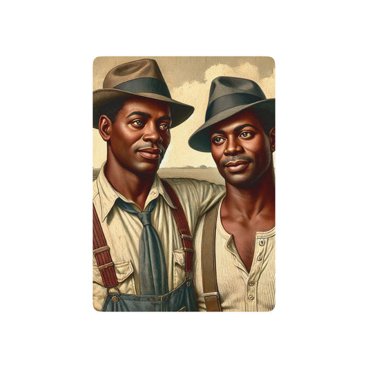 Missing Grant Series Poker Cards featuring an African American couple in a vintage Americana setting, honoring Black queer love.