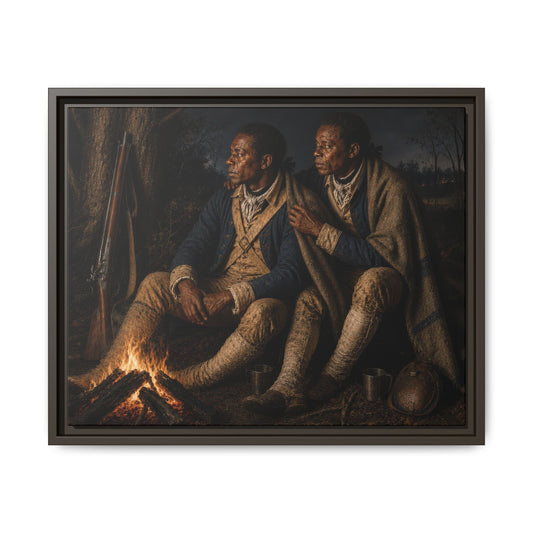 Companions of Liberty COL-022 featuring two Black Continental Army soldiers seated beside a campfire during the Revolutionary War.