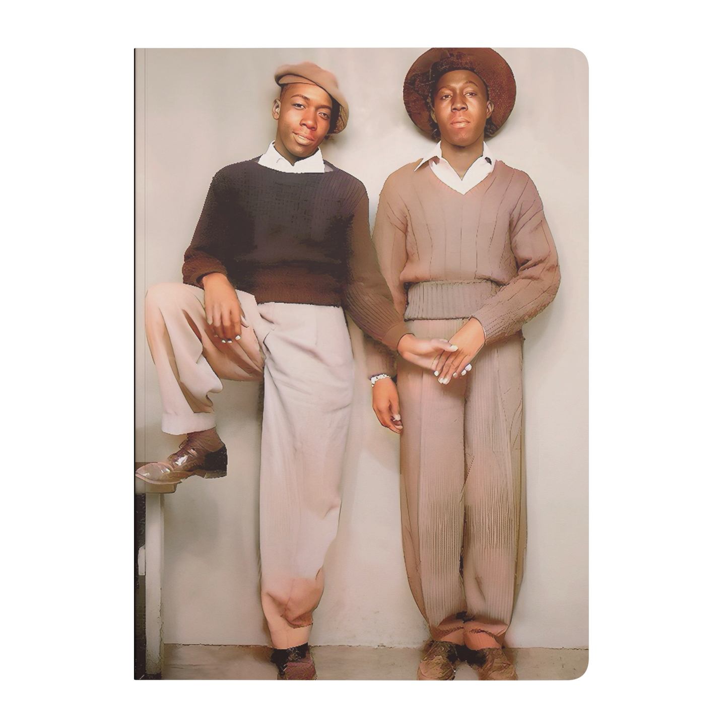 Vintage LGBTQ couple softcover notebook with poem on the back and archival photo on front