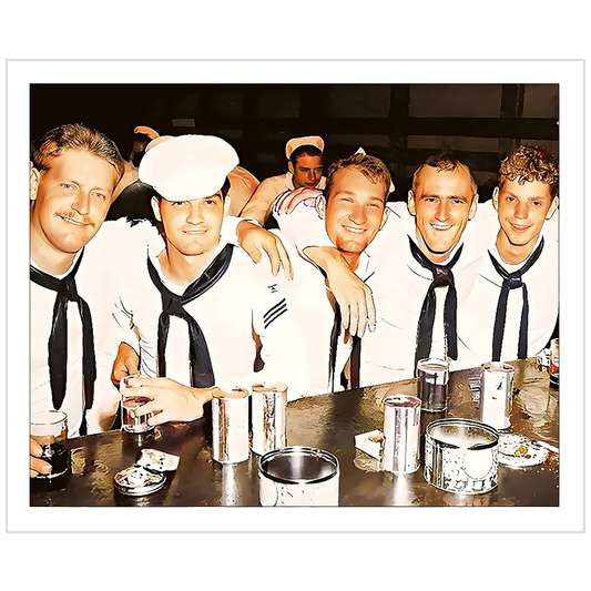 hommes 014 | Giclee Artist Print Naval Vintage Affectionate Men Gay Queer Sailors Uniform USN Bar