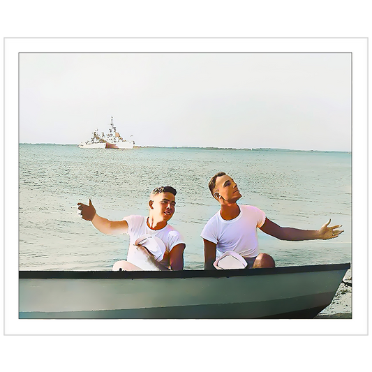 paire 099 | Giclee Artist Print Boat Boos Gay Vintage Affectionate Men USN Navy Sailor Ocean Queer