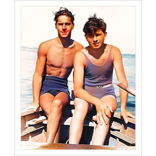 nager 015 | Giclee Artist Print Vintage Affectionate Men New York Gay LGBTQ Queer Boat Swimming suit