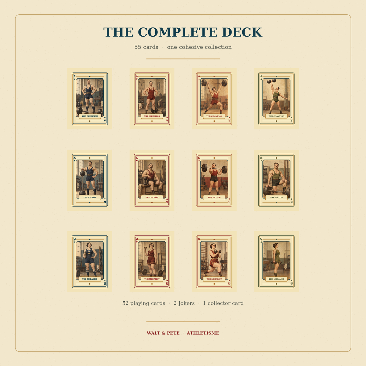 Vintage Weightlifting Playing Cards | Walt & Pete®