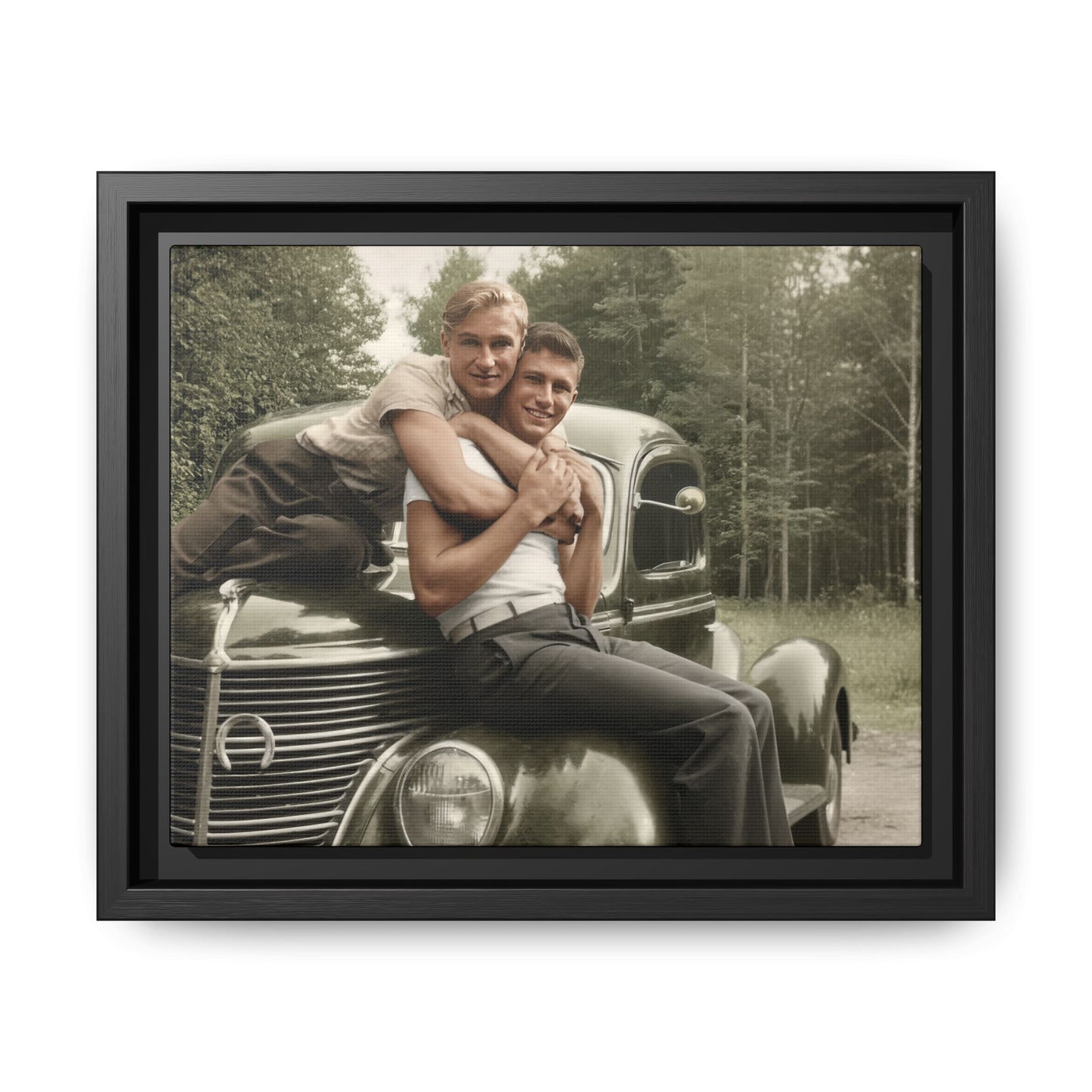 paire 045 | Framed Vintage Photo - Matte Canvas