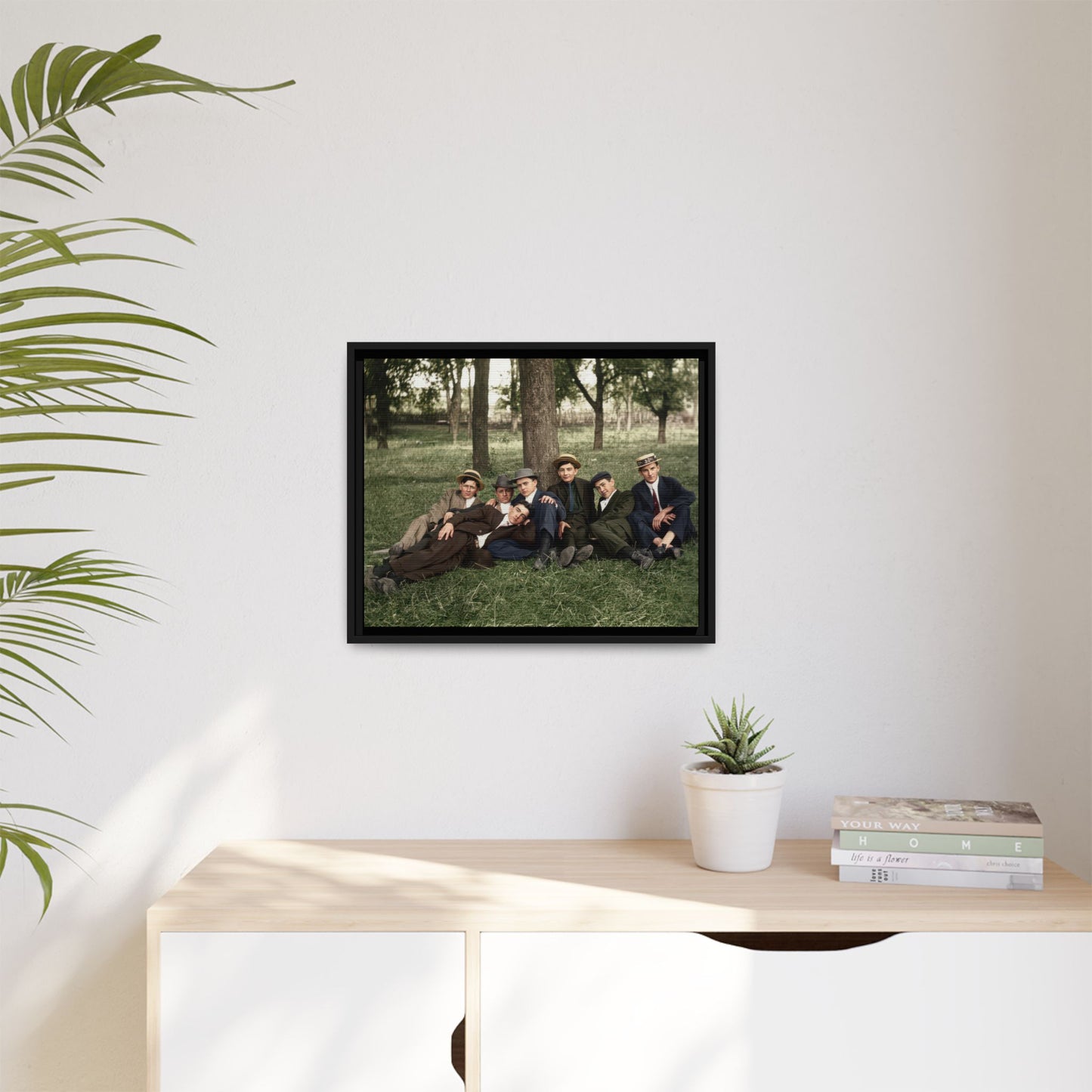 hommes 005 | Framed Vintage Photo - Matte Canvas