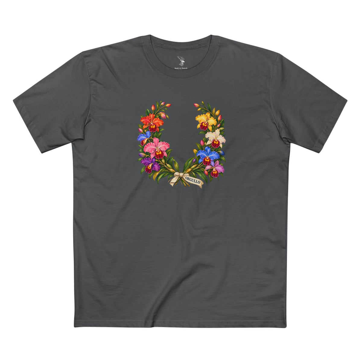 Orgullo Colombian Cattleya Orchid Pride T-Shirt | LGBTQ Luarel Wreath Tee
