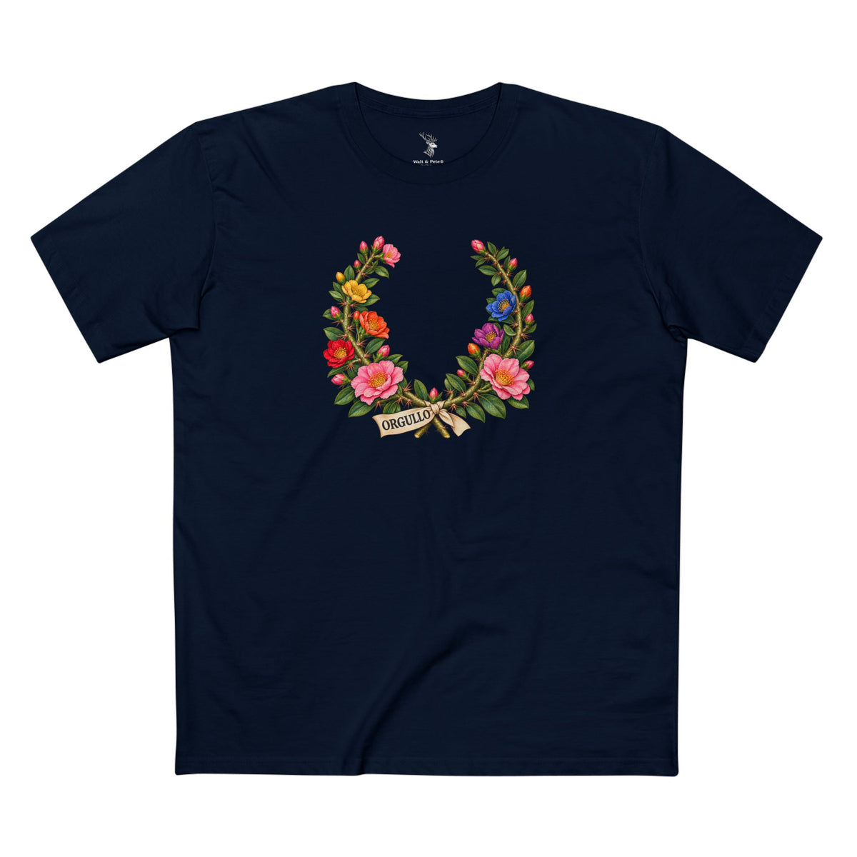 Dominican Bayahibe Rose Pride T-Shirt | ORGULLO Laurel Wreath Tee